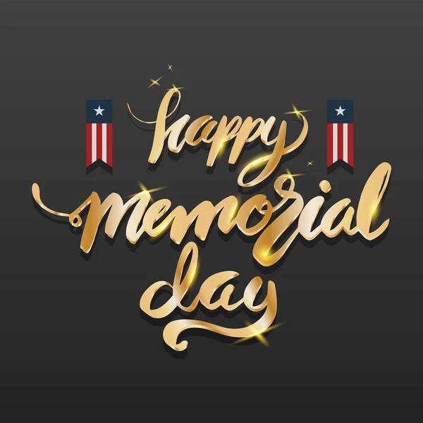 Happy Memorial Day lettering. — Stock Vector