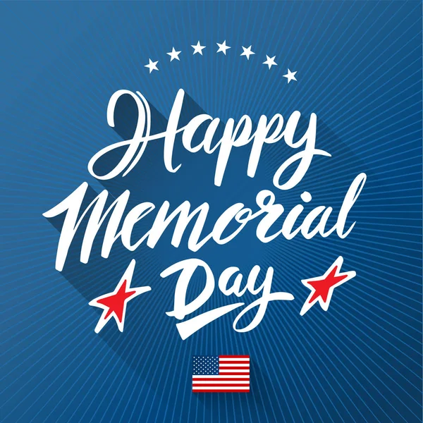 Happy Memorial Day lettering. — Stock Vector