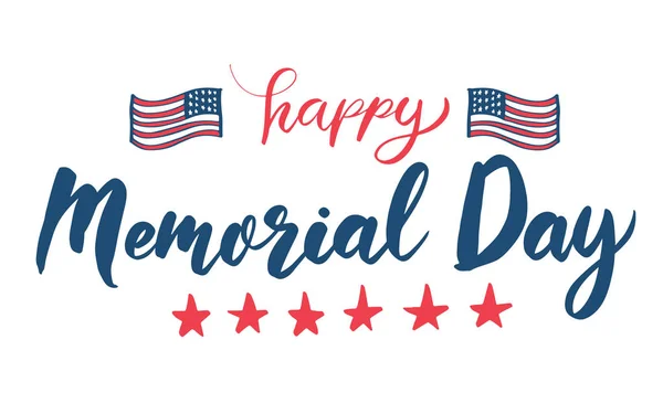 Happy Memorial Day lettering. — Stock Vector