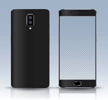 Gerçekçi smartphone mockup. Vektör çizim teknolojisi için.