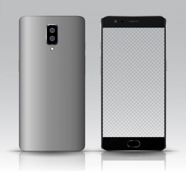 Gerçekçi smartphone mockup. Vektör çizim teknolojisi için.