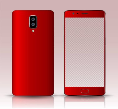 Gerçekçi smartphone mockup. Vektör çizim teknolojisi için.