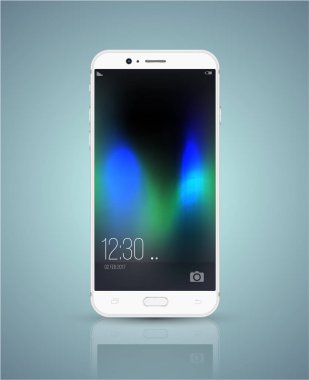 Gerçekçi smartphone mockup. Vektör çizim teknolojisi için.