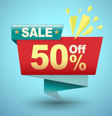 Satış afiş origami kağıt tarzı