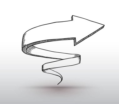 3d ok iş kavramı için çizilmiş.