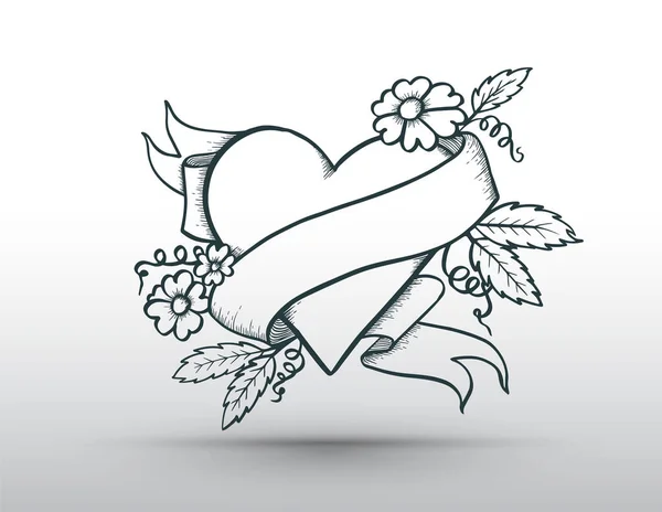 Banner καρδιά για αγάπη — Διανυσματικό Αρχείο
