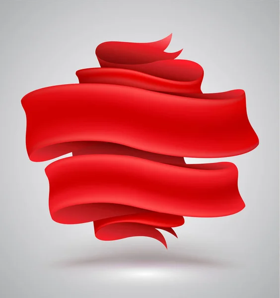 赤いリボンバナー — ストックベクタ