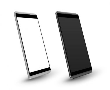 Gerçekçi smartphone mockup. Vektör çizim teknoloji ve reklam için. 