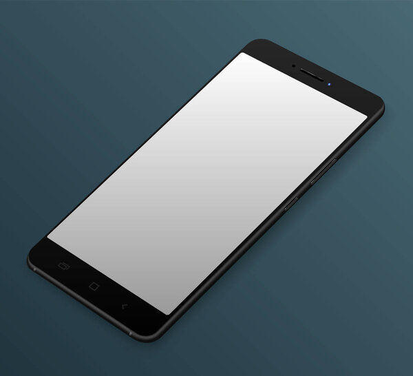 Realistic smartphone mockup. Vector illustration for technology and advertising. 