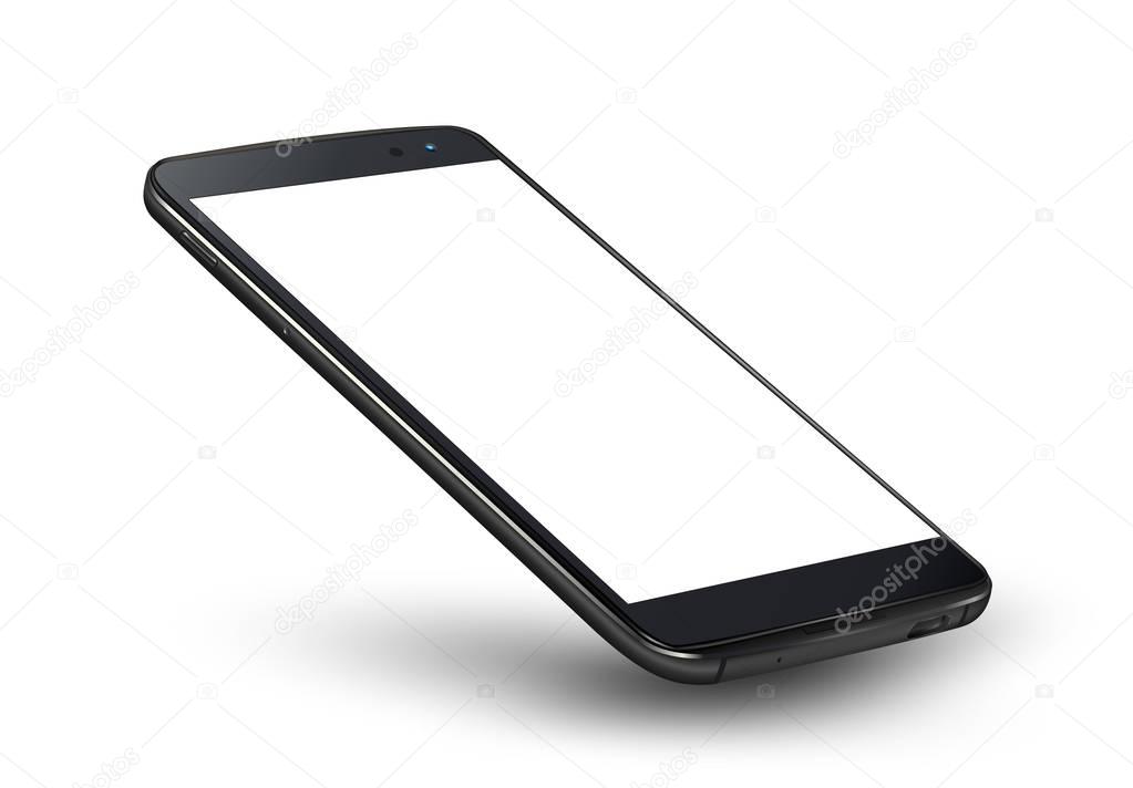 Realistic smartphone mockup. Vector illustration for technology and advertising. 