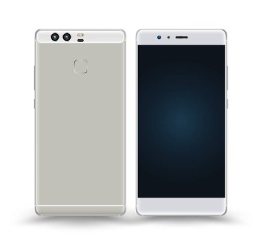 Gerçekçi smartphone mockup. Vektör çizim teknoloji ve reklam için. 