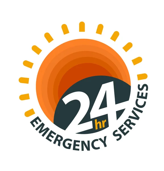Logotipo de servicios de emergencia 24hr — Archivo Imágenes Vectoriales