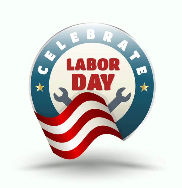 Celebrate Labor day badge. — Stock Vector