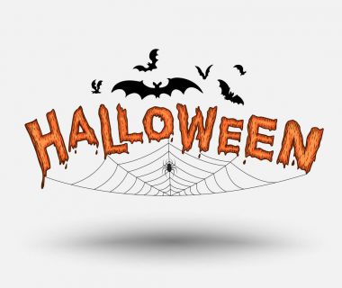 Halloween Metin. Cadılar Bayramı kartı için vektör çizim 