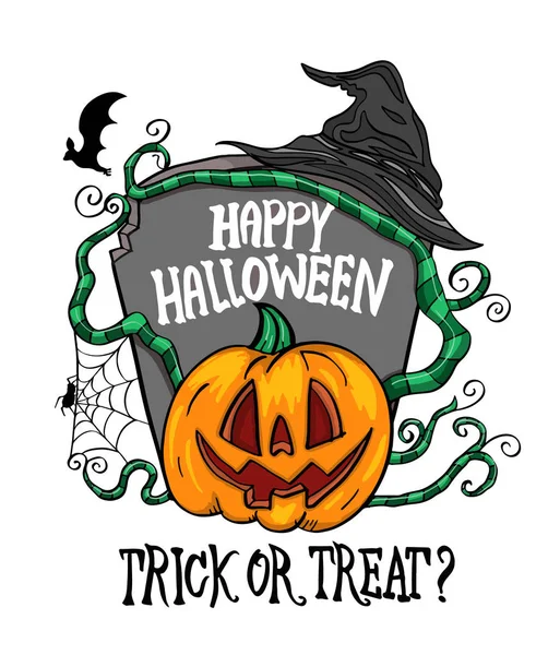 Happy Halloween vector illustration for card — Stock Vector