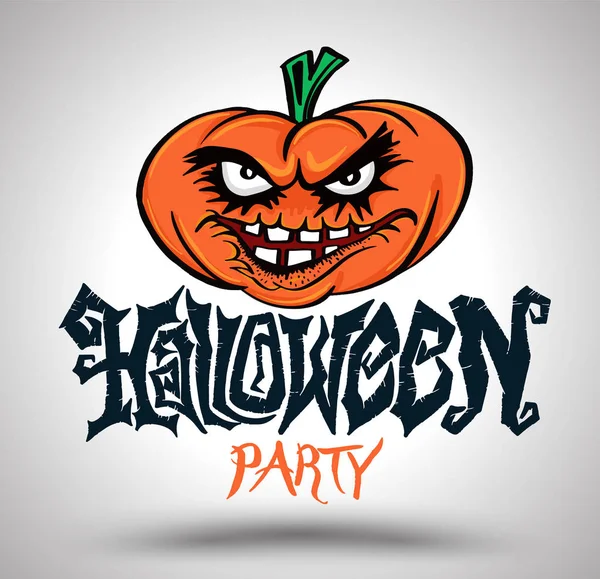 Halloween party with pumpkin — Stock Vector