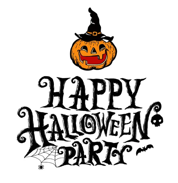 Buon Halloween partito lettering design — Vettoriale Stock