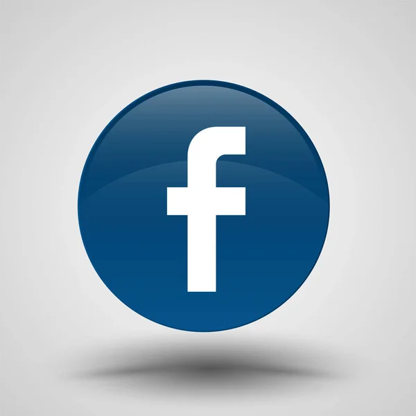 Original Runde Blaue Facebook Web Ikone — Stockvektor