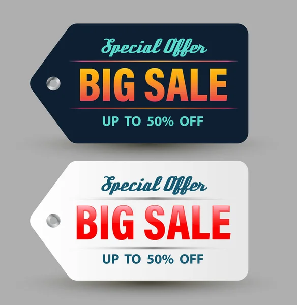 Special offer Big sale banner dark and white. — Stock Vector
