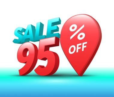 Satış afiş 3d stili.