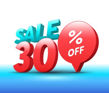 Satış afiş 3d stili. 