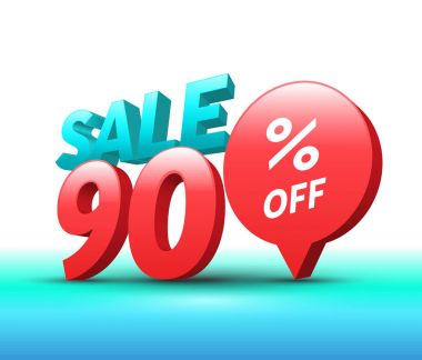 Satış afiş 3d stili. 