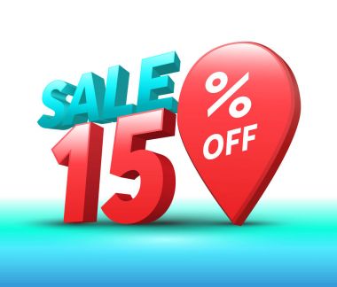 Satış afiş 3d stili. 