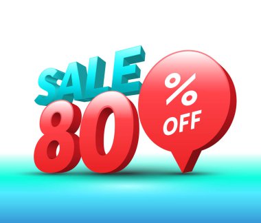 Satış afiş 3d stili. 