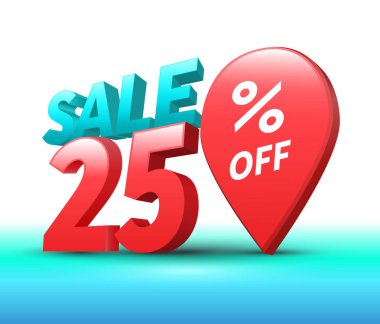 Satış afiş 3d stili. 