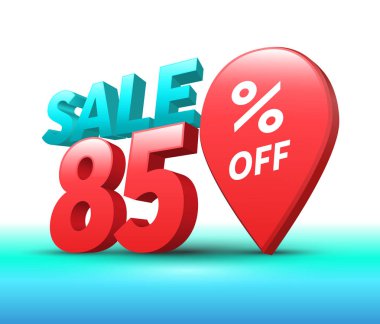 Satış afiş 3d stili. 