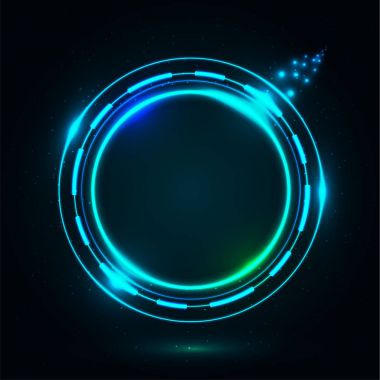 Karanlık gece karede daire. 