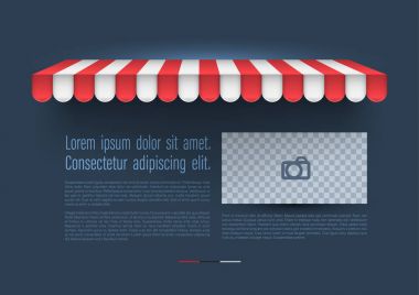 Store awning with retro banner.  clipart