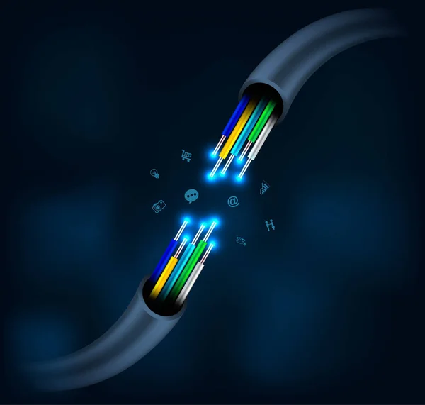 Connexion fibre optique — Image vectorielle