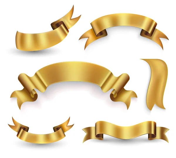 Gold ribbon — Stock Vector