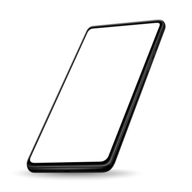 Mobil ekranda kolay yer tanıtımı için akıllı telefon modeli. Teknoloji iletişimi ve uygulamaları için vektör illüstrasyon nesnesi.