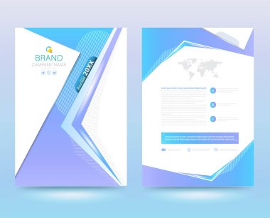Şablon yıllık rapor broşür el ilanı tasarımı modern stil. vektör illüstrasyon, Broşür kapağı için kullanın sunum soyut düz arka plan, A4 boyutunda düzen