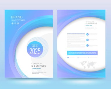 Şablon yıllık rapor broşür el ilanı tasarımı modern stil. vektör illüstrasyon, Broşür kapağı için kullanın sunum soyut düz arka plan, A4 boyutunda düzen