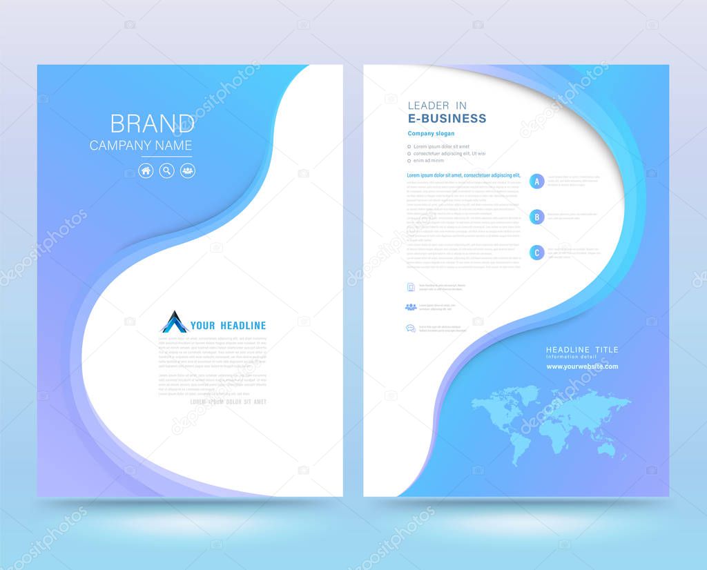Template annual report brochure flyer design modern style. vector illustration, Use for Leaflet cover presentation abstract flat background, layout in A4 size