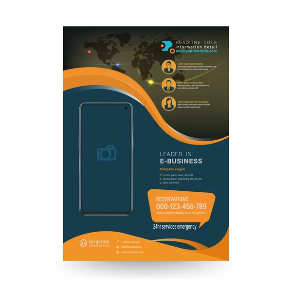 Template Annual Report Brochure Flyer Design Modern Style Vector Illustration — Stock Vector