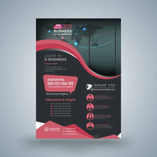 Template Annual Report Brochure Flyer Design Modern Style Vector Illustration — Stock Vector