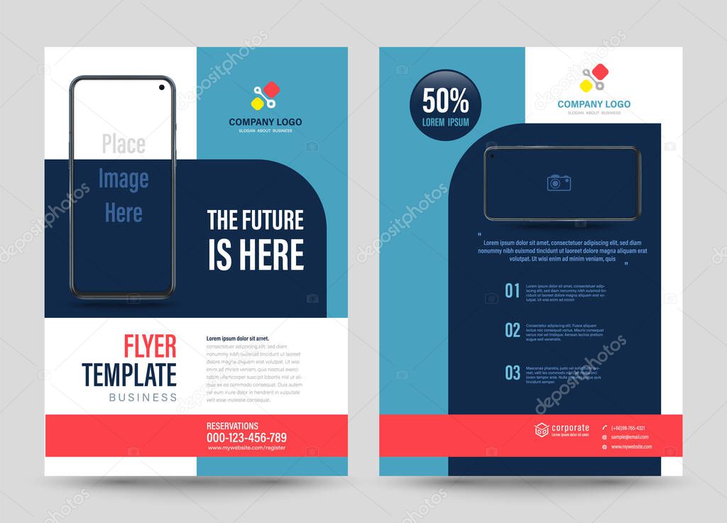 Template annual report brochure flyer design modern style. vector illustration, Use for Leaflet cover presentation abstract flat background, layout in A4 size