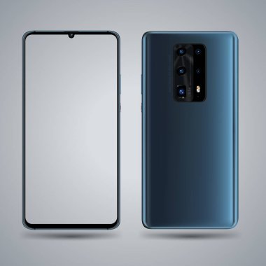 Mobil ekranda kolay yer tanıtımı için akıllı telefon modeli. Teknoloji iletişimi ve uygulamaları için vektör illüstrasyon nesnesi.