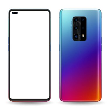 Mobil ekranda kolay yer tanıtımı için akıllı telefon modeli. Teknoloji iletişimi ve uygulamaları için vektör illüstrasyon nesnesi.