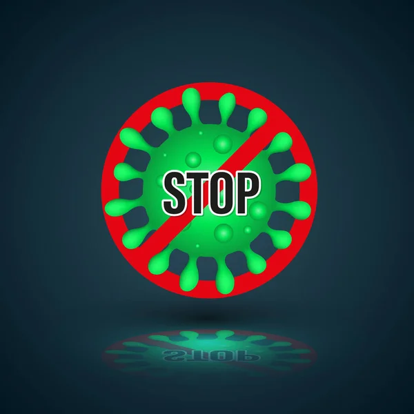 Stop Virus Symbool Vector Illustratie Voor Element Covid Informatie — Stockvector