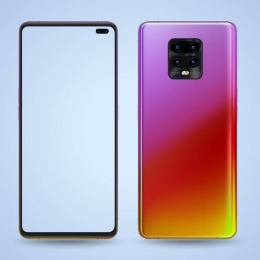 Mobil ekranda kolay yer tanıtımı için akıllı telefon modeli. Teknoloji iletişimi ve uygulamaları için vektör illüstrasyon nesnesi.