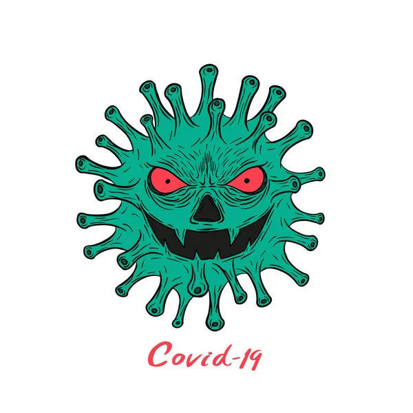 コロナウイルス文字ベクトル図 Covid 19感染症の医療 — ストックベクタ