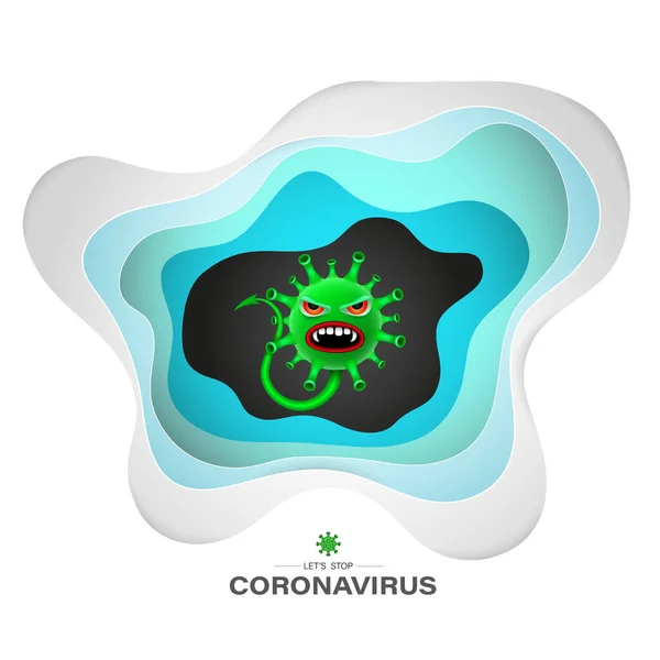 Ilustração Vetor Caráter Coronavírus Para Doença Covid Infecção Médica — Vetor de Stock