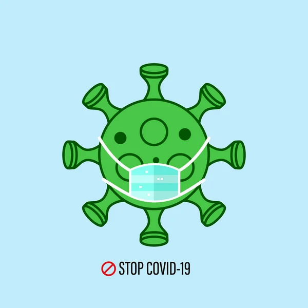 Symbole Coronavirus Avec Masque Pour Stop Covid Illustration Vectorielle Illustration De Stock