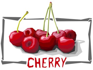 Kiraz vektör basit çizim.