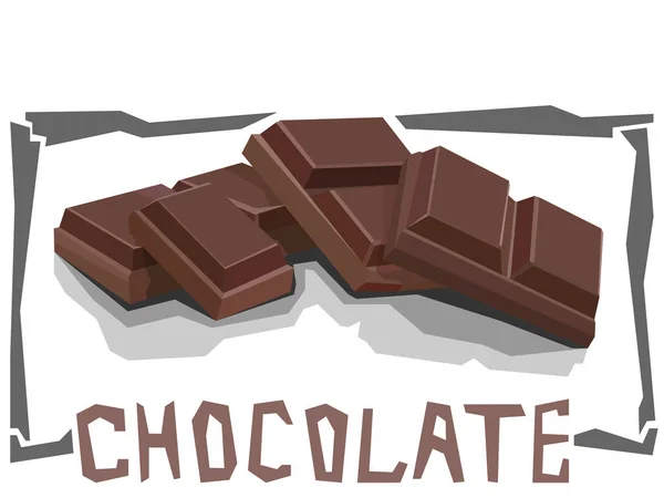 Векторная простая иллюстрация плитки шоколада . — стоковый вектор